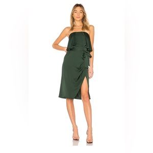 Lovers + Friends: Violet Midi Dress in Emerald